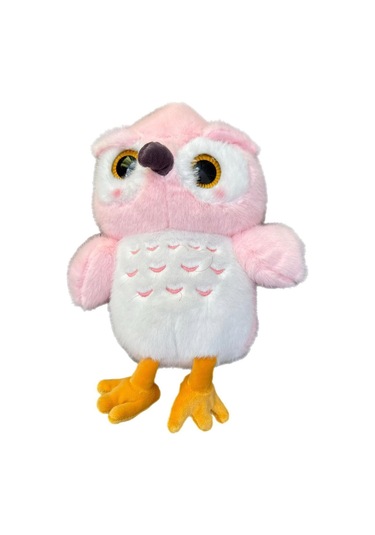 Sevimli Oturabilen Uyku Arkadaşım Baykuş 30 Cm Peluş Oyuncak Pembe