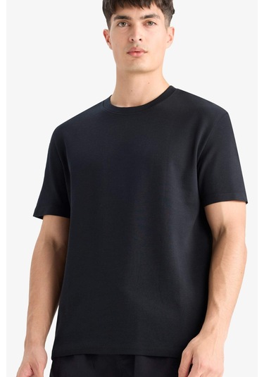 Defacto Regular Fit Bisiklet Yaka Kısa Kollu Tişört E7961ax25aubk81 Siyah