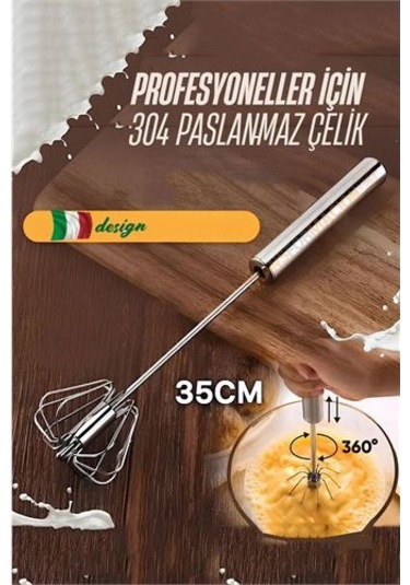 Dönerli Çırpıcı 304 Paslanmaz Çelik Yumurta Çırpıcı Çok Renkli