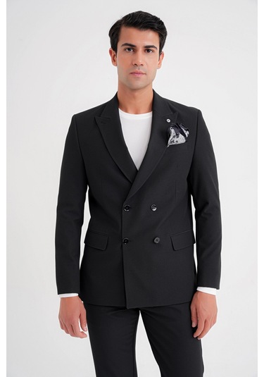 C 719 Ceket Comfort Siyah Siyah