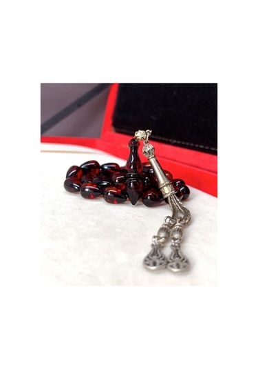 Damla Model Kırmızı Ateş Kehribar Tesbih