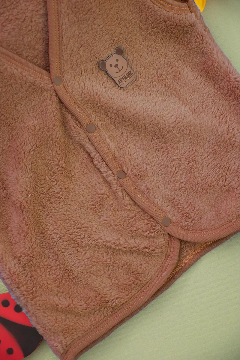Ay Yıldız Çocuklar İçin Teddy Yelek Kolsuz 330312204 Koyu Kahverengi