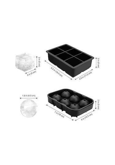 Wezone Viski Buz Küresi Yapımı İçin Pratik Silikon Kalıp - 6 Boşluklu, Sızdırmaz Kapaklı, Gıda Sınıfı Diğer