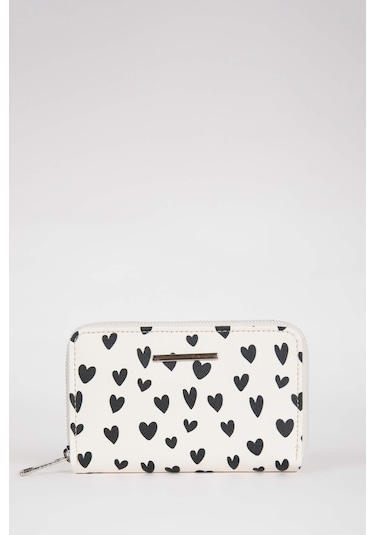 DeFacto Kadın Kalp Desenli Suni Deri Cüzdan B3772AXNSKR1