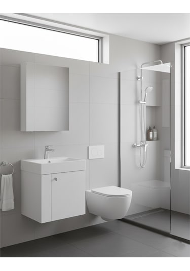 Creavit Font Lavabo Dolabı 50 Cm Ve Ayna Seti Beyaz