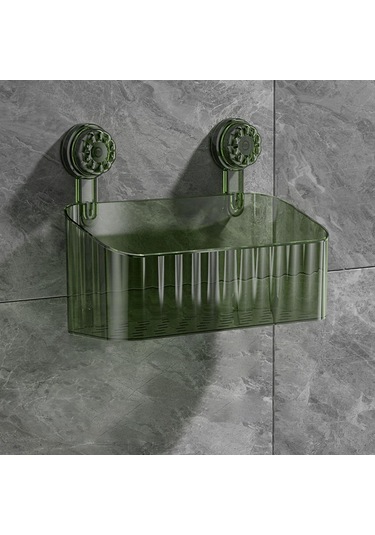 Homyl Duş Sepeti Vantuz Duvara Monte Banyo Daire Mutfak Için Yeşil