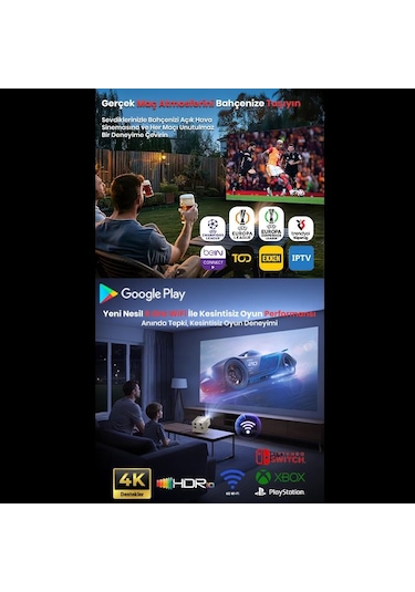 Vankyo Aurzen Boom Mini Android Google TV 4K Destekli Projeksiyon Cihazı
