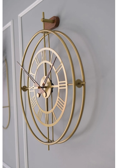 MetaQuartz Aksesuar Romera Classic Exclusive Modern Dekoratif Metal Duvar Saati Gold