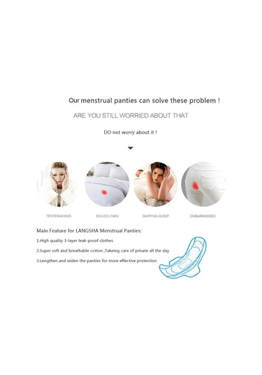 Açık Mor Kadın Sızdırmaz Adet Külot Fizyolojik Pantolon İç Pamuk Su Geçirmez Artı Boyutu Külot Açık Mor