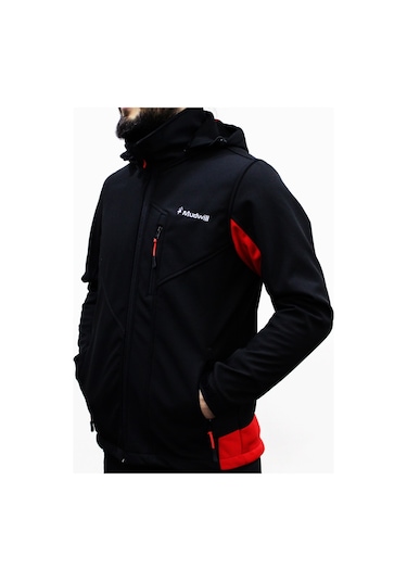 Mudwill Softshell Erkek Mont Ceket Kırmızı-Siyah