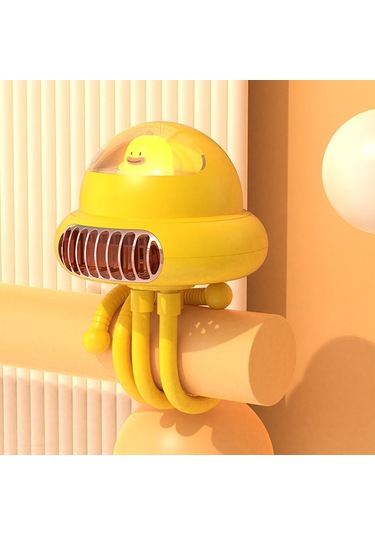 Sallanan Kafa Puset Fanı Yapraksız Ahtapot Dilsiz Taşınabilir Mini Fan Sallanan Kafa Versiyonu Sarı