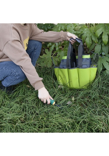 Symbee Bahçe Aletleri Depolama Çantası, Oxford Kumaş, Kolay Temizlenir, Havalandırmalı, Paslanmayı Engeller, Gri-yesil