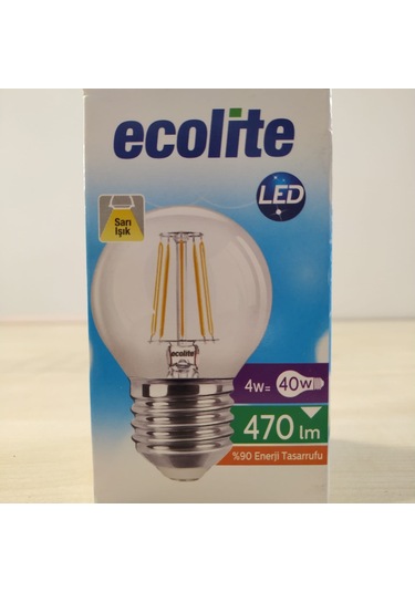 5'li Paket 4w E27 Rustik Top Ampul Ecolite Gün Işığı sarı Işık