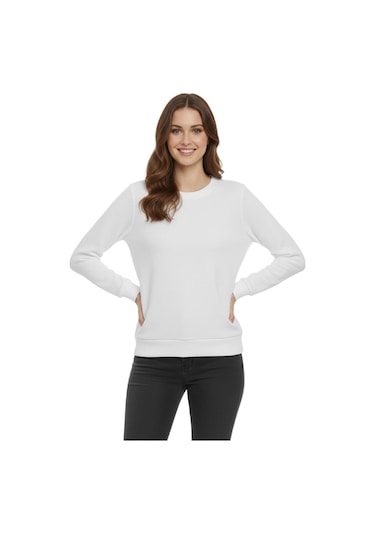 Linsolita Kadın Sıfıryaka Sweatshirt Bgl-st05116 Beyaz