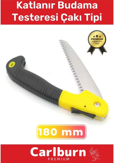 Premium Paslanmaz Çelik Dayanıklı Döner Saplı Ergonomik 180 Mm Katlanır Budama Testeresi Çakı Tipi