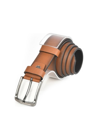 Deepsea Erkek Taba 4 Cm Eninde Nokta Desenli Suni Deri Kemer 2402610 False