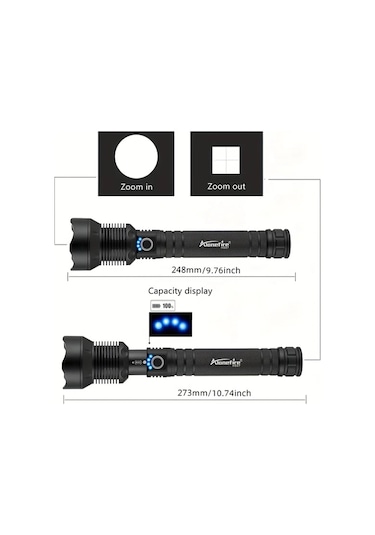 Xuweiwei Alonefire 4000 Lümen Zoomlu H007 Batarya Yok Usb Şarj Edilebilir Led Fener Kamp Yürüyüş Taktik 18650 26650 Pil Altın