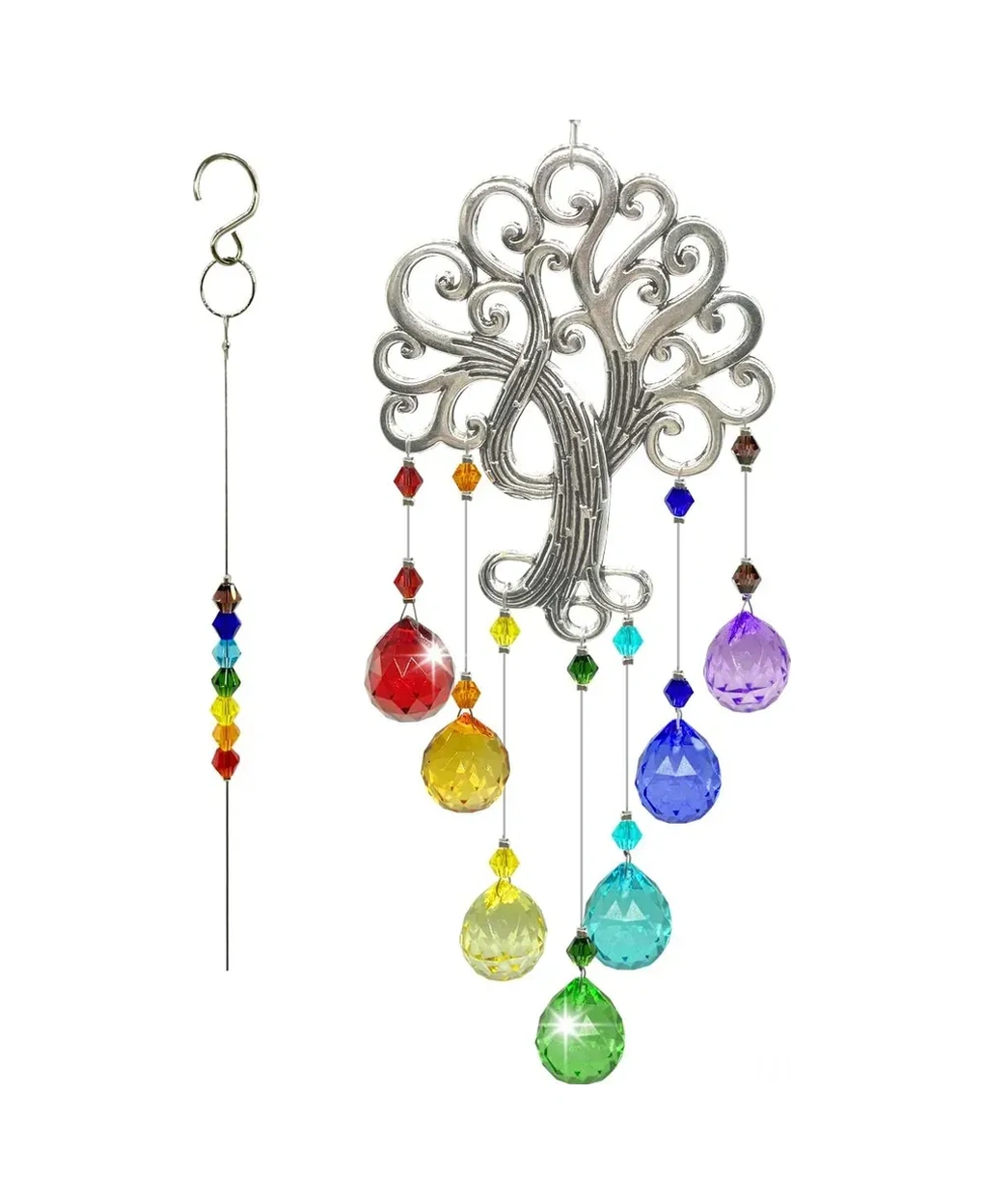 Konesam "k9 Kristal 'yaşam Ağacı' Güneş Tutucu, Aydınlatıcı Işık Yansımaları, Bahçe Pencere Dekorasyonu, Zil"