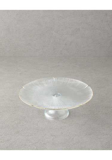 English Home Siana Cam Kek Standı 28 Cm Gold Gold