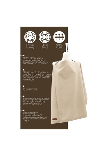 Mordesign Çok Amaçlı Bebek Emzirme Örtüsü/önlüğü Puset, Bebek Arabası Örtüsü, Extra Büyük, Morbear Seri Zg10048