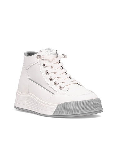 Guja 25k334 Kadın Hakiki Deri Sneaker Bot Gri Gri