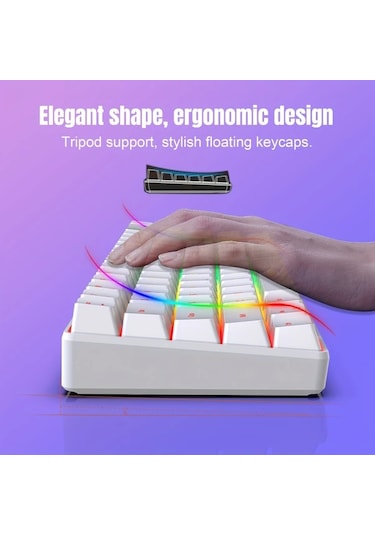 Xuweiwei V200+j900w Hxsj Rgb Klavye Ve Oyun Faresi 68 Tuş Mini Rgb Aydınlatmalı Kablolu Ps4 Xbox Pc Laptop Mac İçin Uygun Oyun Klavye Seti Diğer