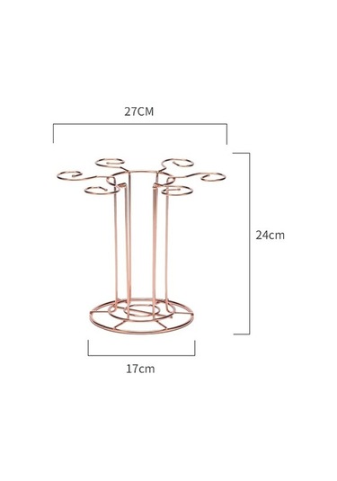 Dancemonkey Ferforje Kırmızı Şarap Kadehi Tutucu Sürahi Standı Altın Renk Çok Renkli