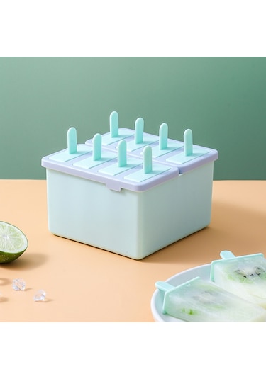 Reedark Yeni Stil Dikey 8'li Yiyecek Grubu Pp Buzlu Tatlı Kalıbı - Evde Dondurma Ve Buz Sticki Hazırlama Nane Yeşili Diğer