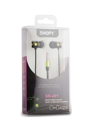 Snopy SN-J01 Mobil Telefon Uyumlu Mikrofonlu Kulak İçi Kulaklık