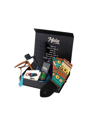 Midex Ac-20 Gitar Aksesuar Seti Gitar Askı Capo Tuner Pena Ve Full Set