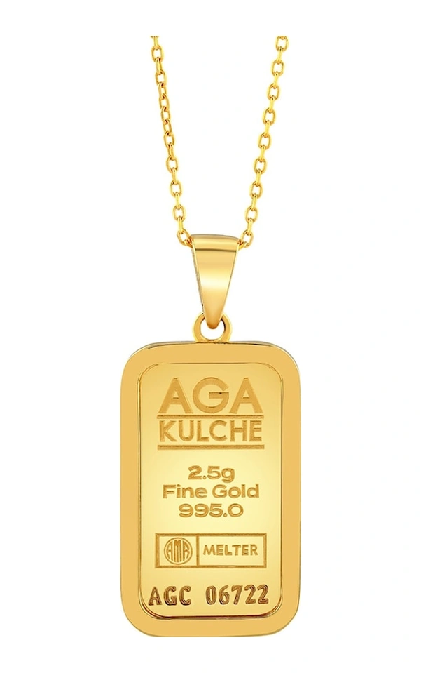 Agakulche 2.5 Gr Altın Külçe Kolye