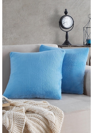 Maisonart Sofa 2 Adet Mavi Renk Welsoft Kırlent Kılıfı Yastık Kılıfı 44x44 Cm