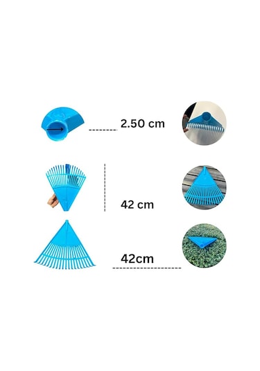 Plastik Mavi Bahçe Tırmığı 2 Adet