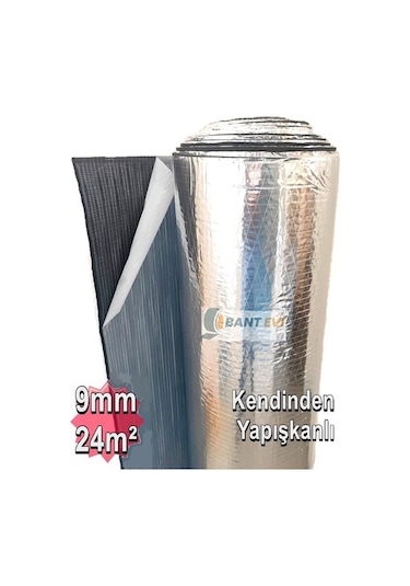 Alüminyum Folyolu Kauçuk İzolasyon 9mm 120cm 24m2 Rulo