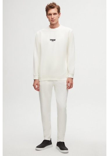 Twn Relaxed Fit Ekru Baskılı Sweatshirt 2ECE25ORT2791 Ekru