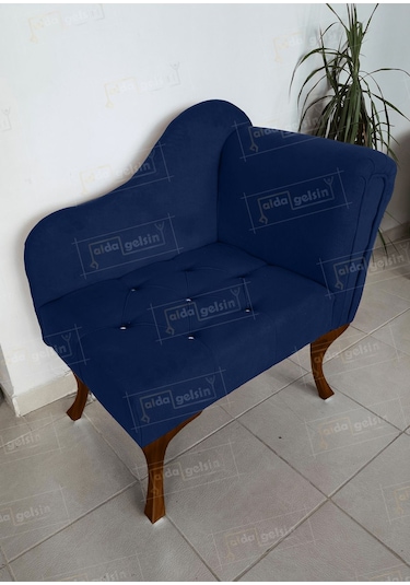 Yeni Model Ters Kol Tekli Köşe Koltuğu Josefin Bench Ceviz Ayak Siyah