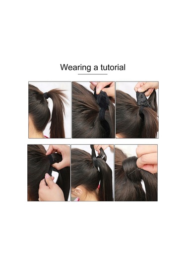 Cbtx 18m22 Görünmez Dikişsiz Bandaj Tarzı Peruk Uzun Düz Saç Peruk At Kuyruğu