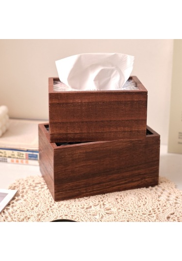 Vintage Renk Büyük Mendil Kutusu, Masif Ahşap Çin Retrosu A