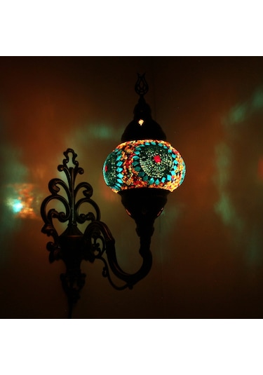 Dekoratif El Yapımı Hediyelik Mozaik Duvar Lambası Osmanlı v2