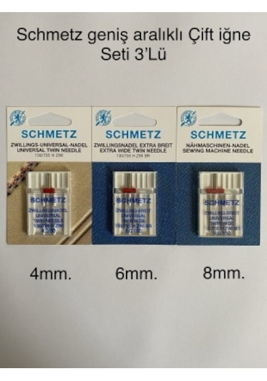 Schmetz Geniş Aralıklı Çift Iğne Seti 3'lü