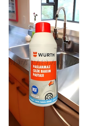 Würth Paslanmaz Çelik Yüzeyi Parlatma Temizleme Bakım Pastası