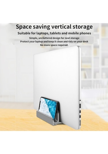 Alüminyum Alaşım Laptop Tablet Telefon Depolama Standı, Renk: L402 Üç Yuva Gri , Size:l402 Three Slots Gray