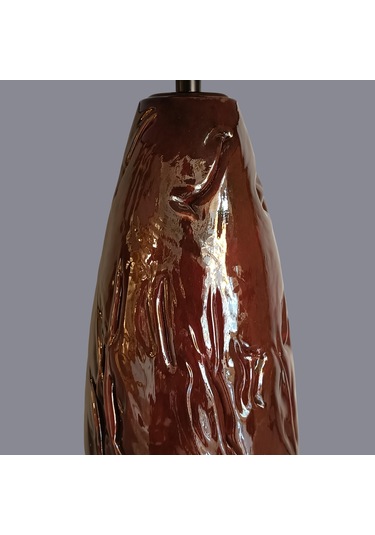 Artos Kabartmalı Koyu Kahverengi Abajur Kahverengi