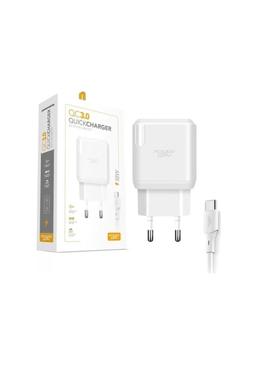 Qct30 Watt 3 Amper Type-c Kablolu Hızlı Şarj Aleti Seti