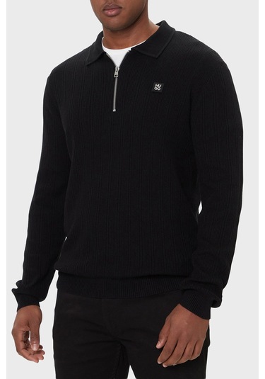 Hugo Erkek Polo Yaka Sweat 50524556 001 Siyah Siyah