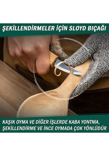Beavercraft S01 Ahşap Kuksa Kaşık Oyma Bıçağı Seti 4 Parça