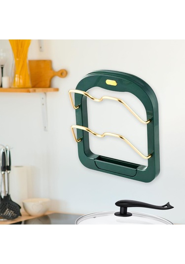 Suntek Tencere Kapakları Tutucu Duvar Dolabı Kapı Kiler Yeşil Yeşil