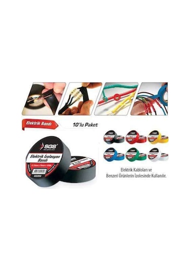 Sgs SGS2950 Elektrik İzolasyon Bandı 19 MM 10'lu