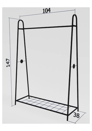 Askılık Modern Konfeksiyon Elbise Askısı Siyah