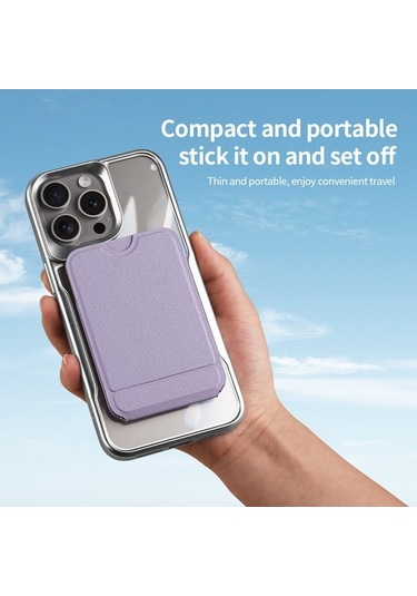 Wisdomselect İphone Uyumlu 13 Pro Max Için Manyetik Kılıf Tpu+pc Telefon Kılıfı Ve Pu Kart Tutucu Çubuğu - Mor / Mor Siyah - Mor Yok Havalandırma Ublsl2